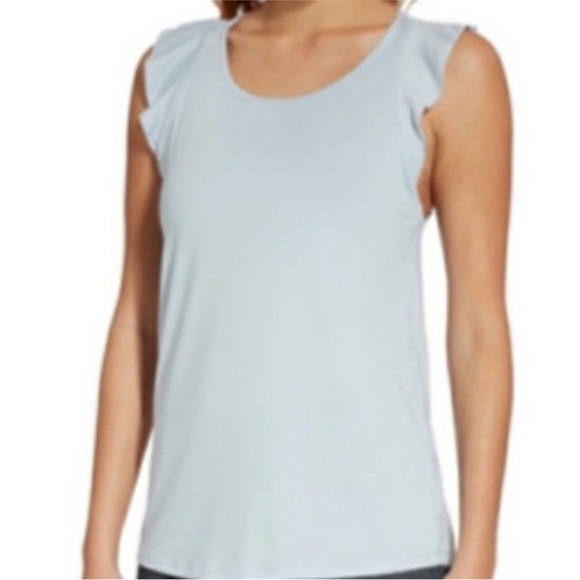 CALIA by Carrie Underwood Tops - CALIA Ruffle Sleeve Top in Light Blue